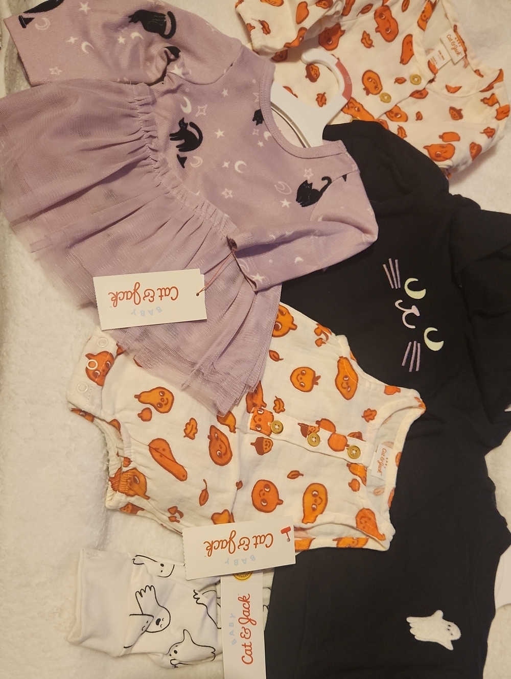 New Born Girl, Cat & Jack, Halloween Baby Outfit Set
